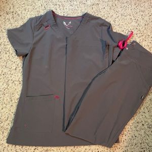 Smitten Grey scrub set